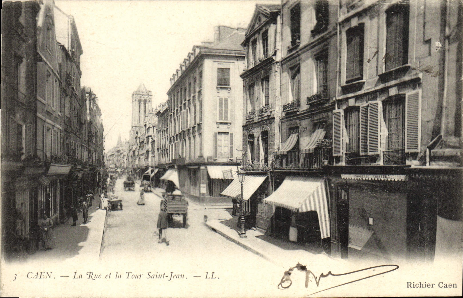 Caen — La Rue et la Tour Saint-Jean — Richier Caen