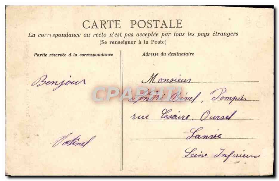 CPA Caen Tour des Gens d'Armes  — Verso