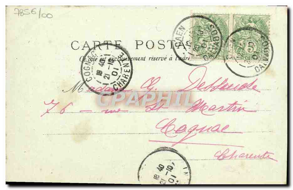 CPA Caen Tour des Gendarmes  — Verso