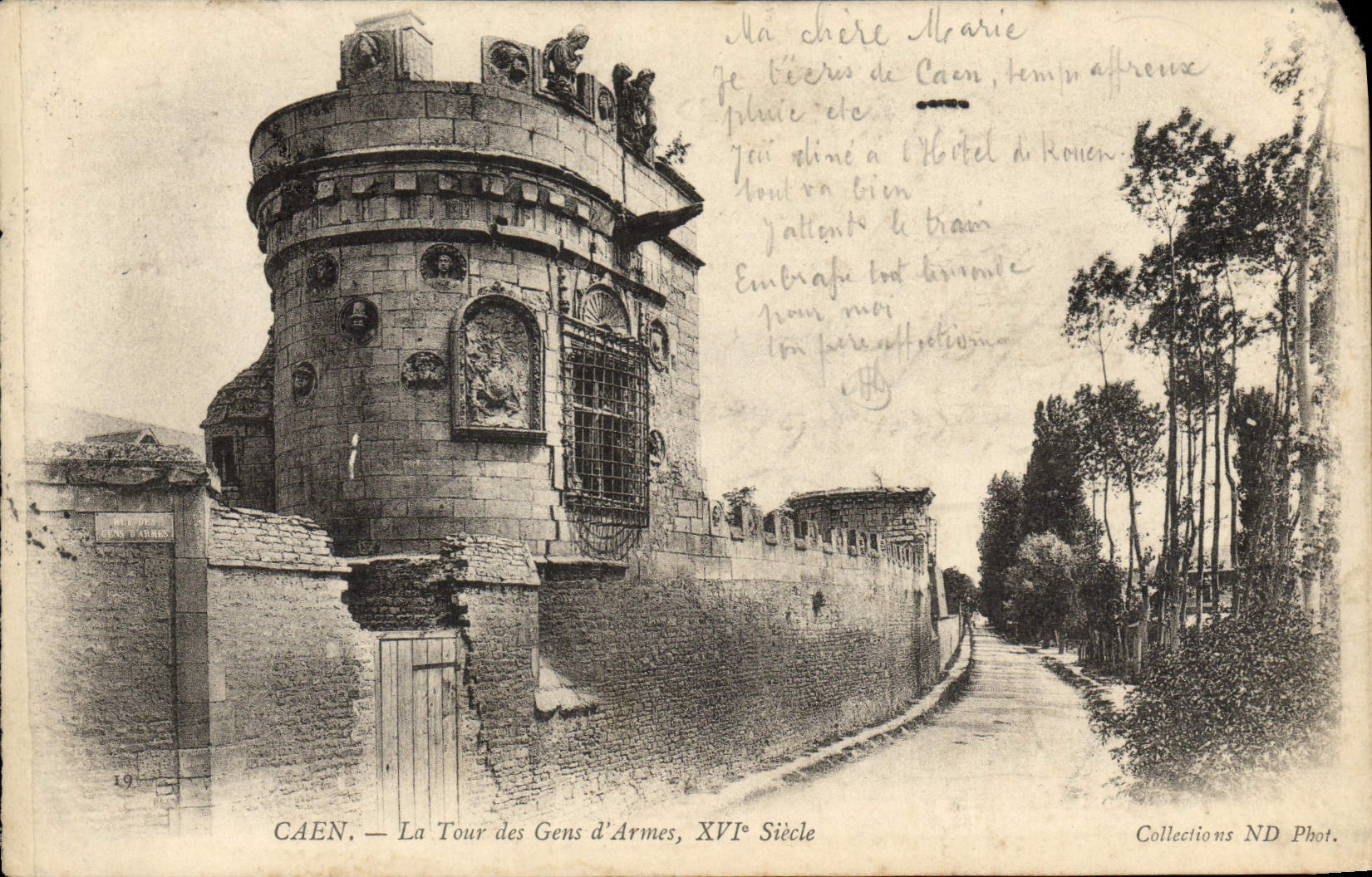 CPA Caen La Tour des Gens d'Armes 