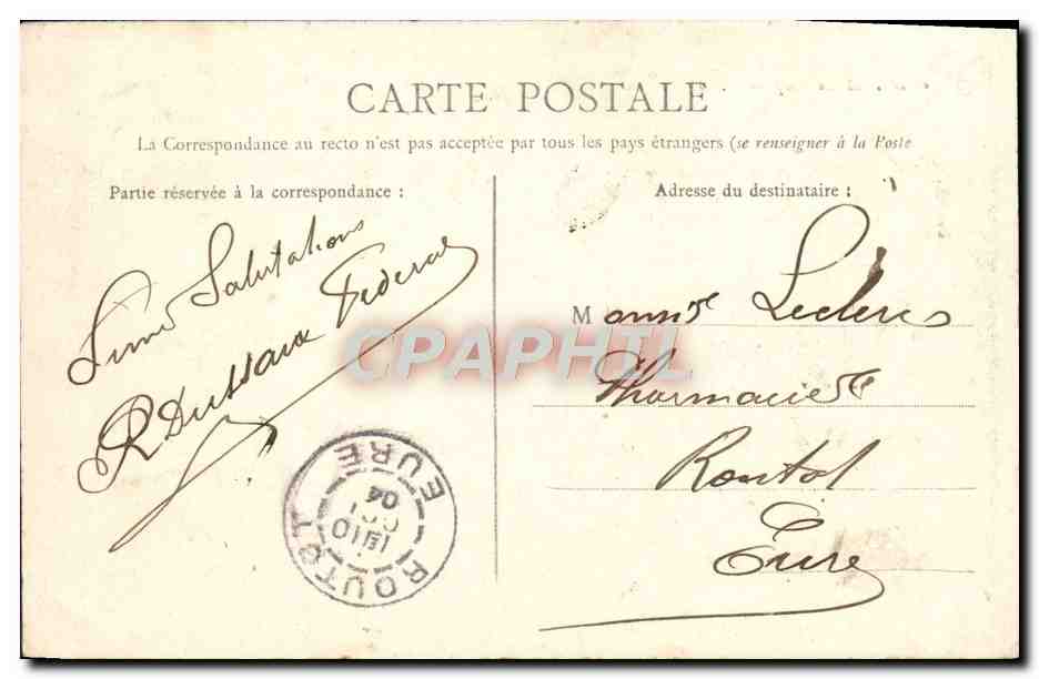 CPA Caen Les Halles er la La Tour Le Leroy  — Verso