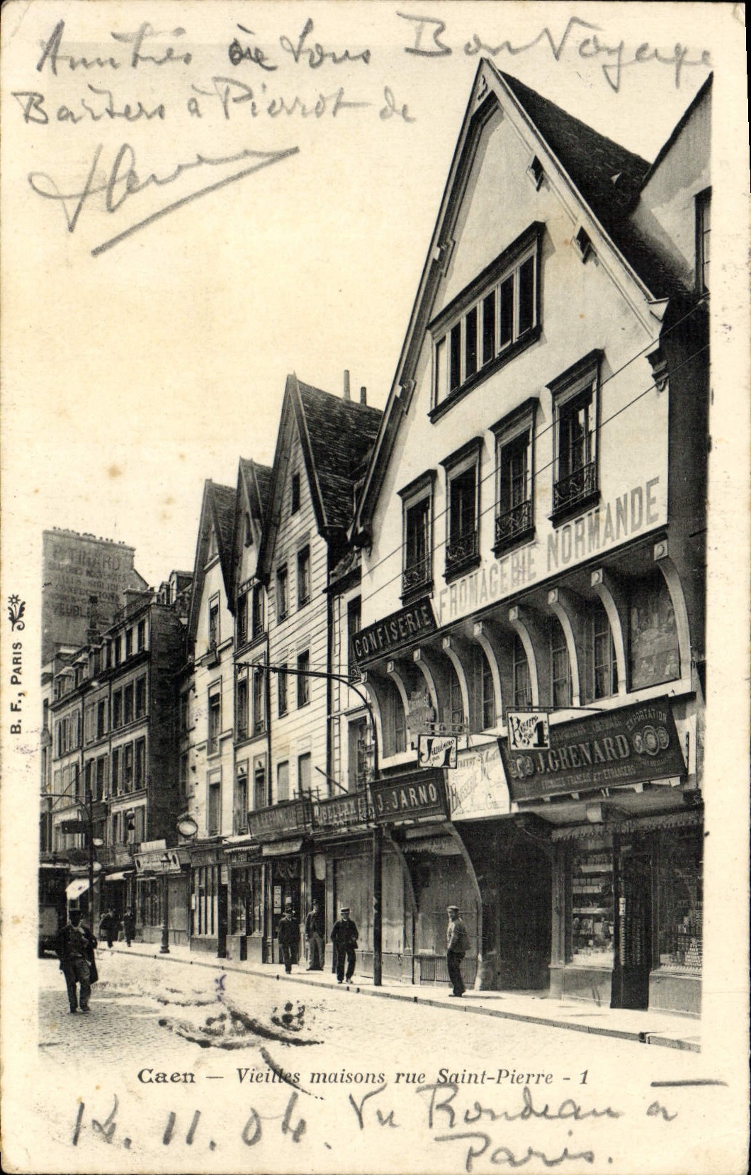 CPA Caen Vieilles Maisons Rue Saint Pierre Grenard 