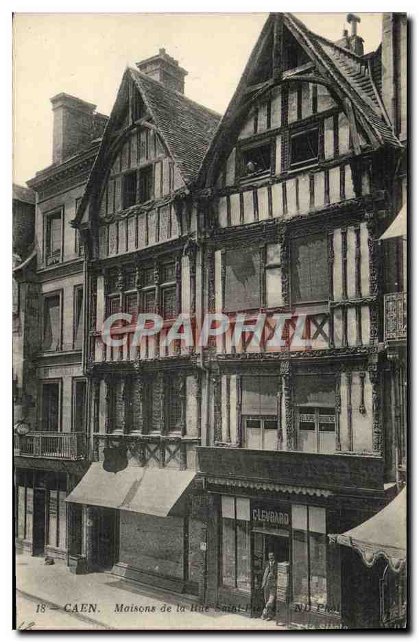 CPA Caen Maisons de la Rue Saint Pierre Evrard