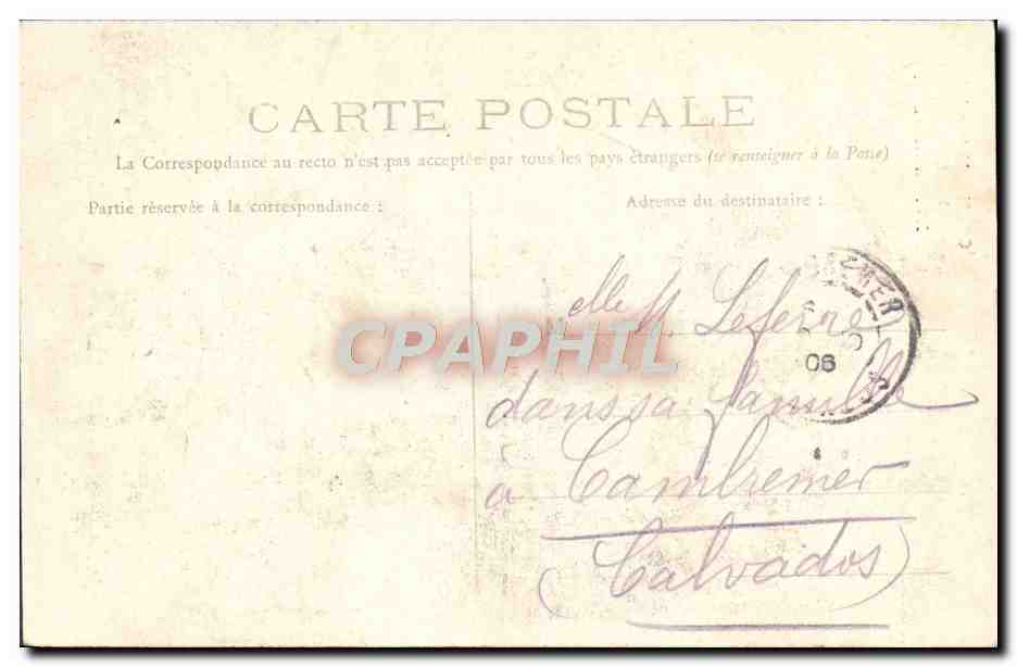 CPA Caen Maisons de Bois Rue Saint Jean  — Verso