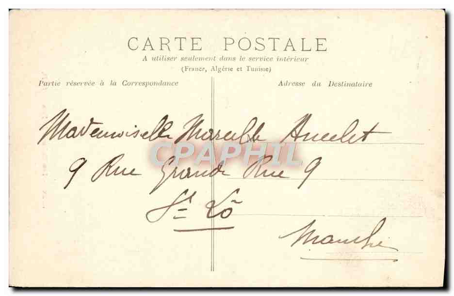 CPA Caen Les Maisons de Bois Levrard — Rückseite