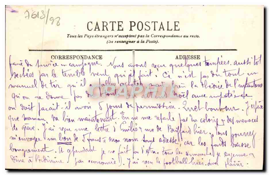CPA Caen Panorama pris du Vieux St Etienne  — Verso