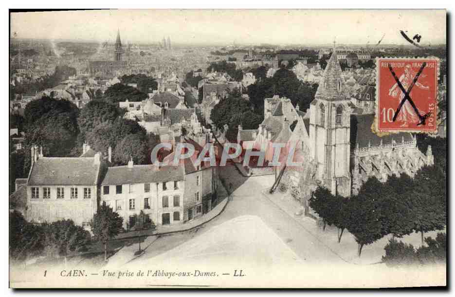 CPA Caen Vue pris de l'Abbaye aux Dames 