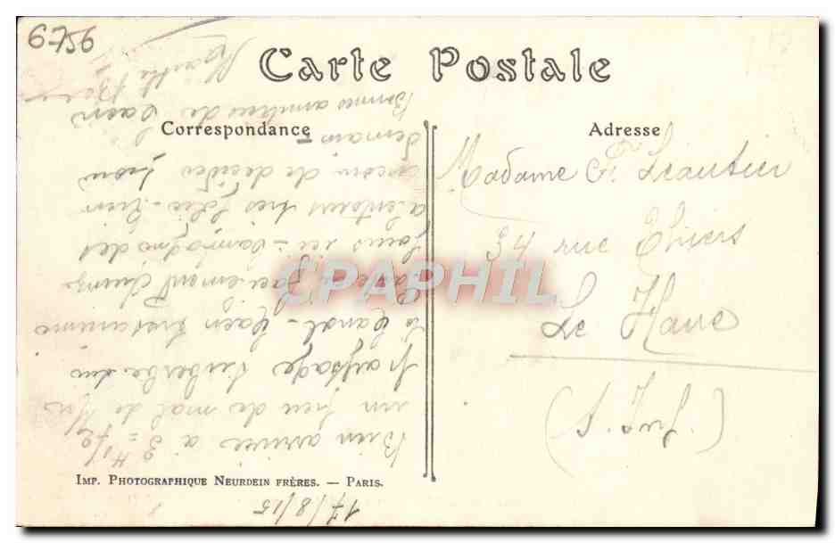 CPA Caen Vue prise du Vieux Saint Etienne  — Rückseite