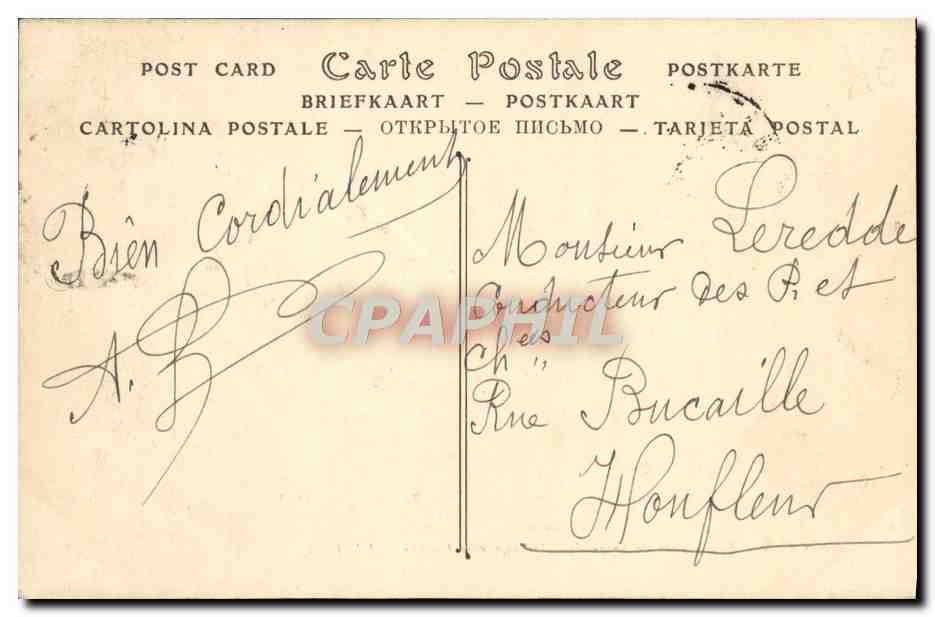 CPA Caen Vue generale prise de l'Abbaye aux Dames  — Verso