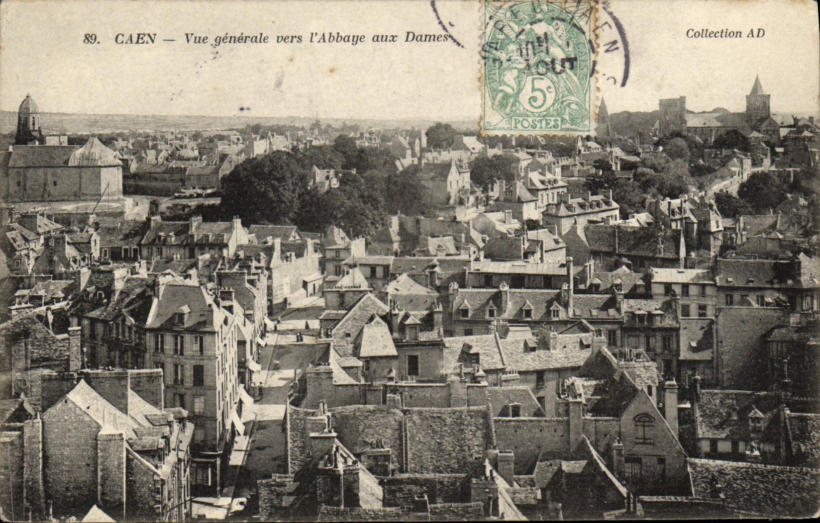 CPA Caen Vue generale vers l'Abbaye aux Dames 