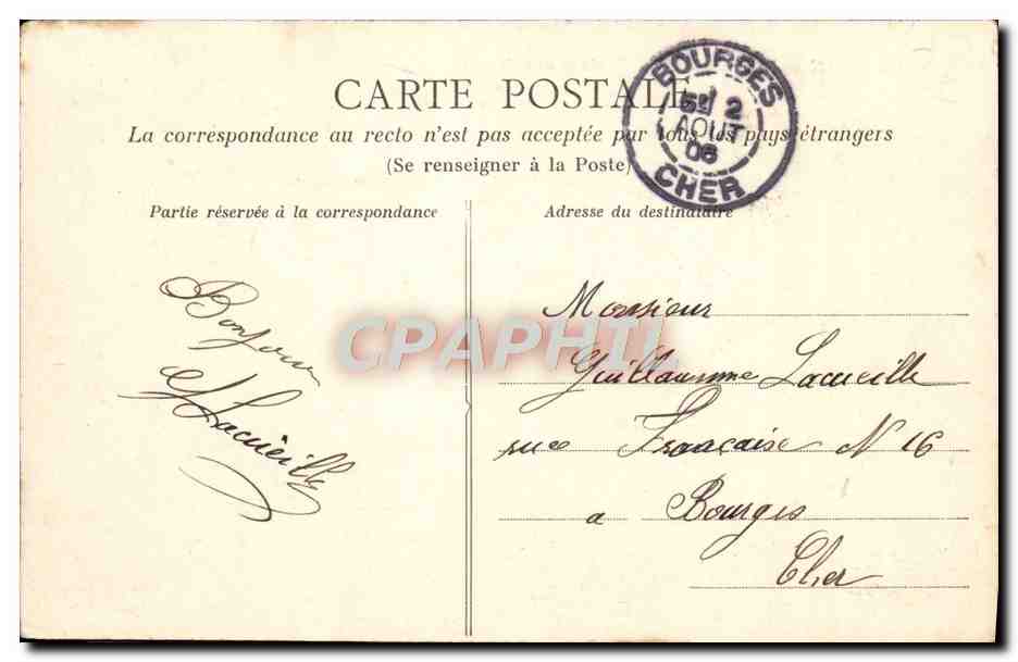 CPA Caen Vue generale vers l'Abbaye aux Dames  — Verso