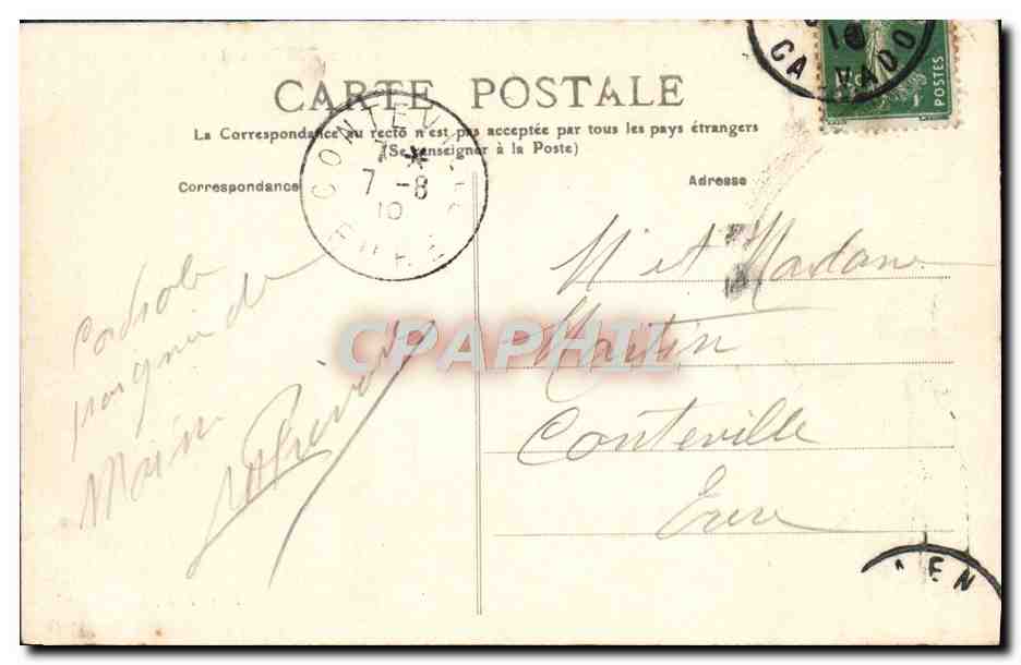 CPA Caen Panorama pris du Jardin des Plantes  — Verso