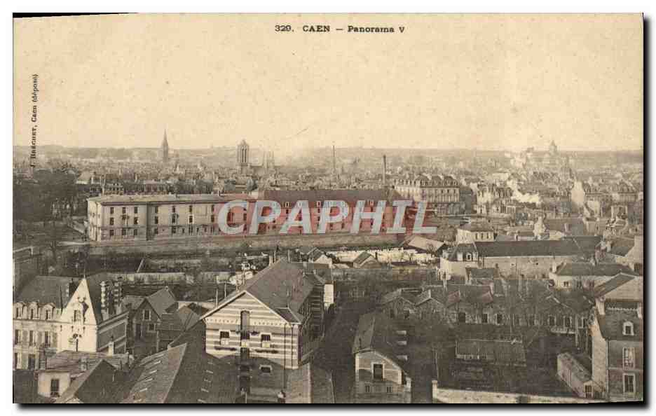 Antike Ansichtskarte Panorama von Caen