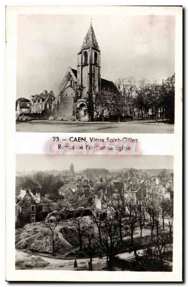 CPM Caen Vieux Saint Gilles Ruines de l'ancienne Eglise Militaria