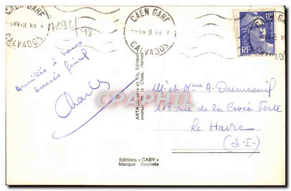 CPM Caen Vieux Saint Gilles Ruines de l'ancienne Eglise Militaria — Verso
