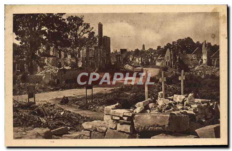 Ruines de Caen (Calvados) — vue après les bombardements — éditeur inconnu