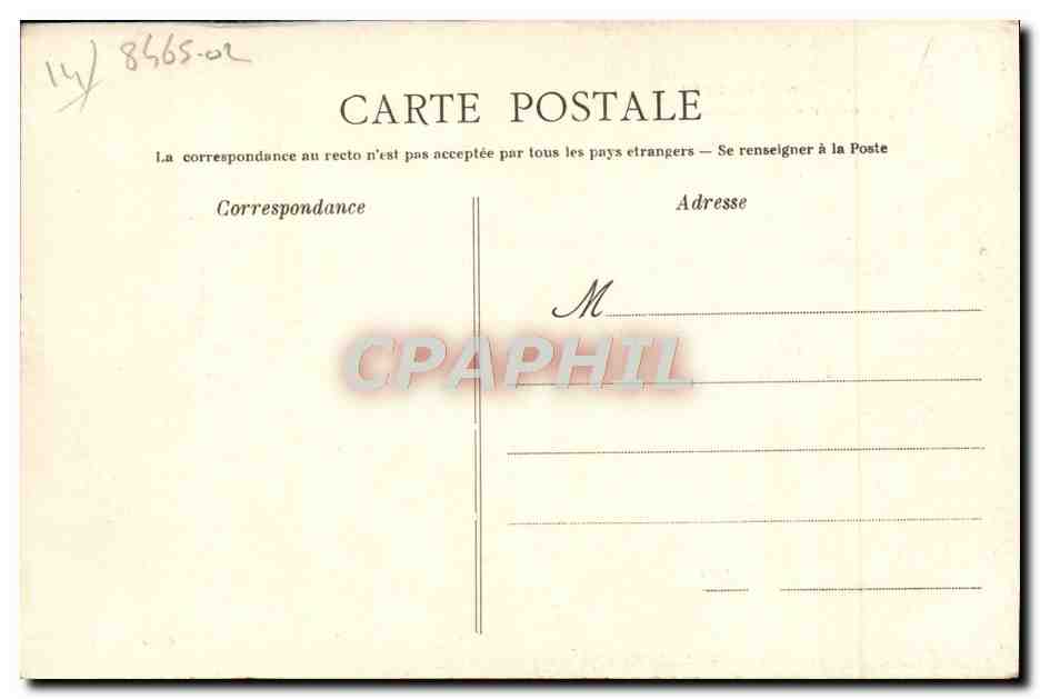 CPA Caen Place Alexandre lll Facade de la caserne Hamelin Militaria  — Verso
