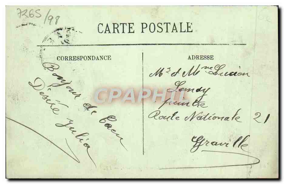 Caen — Place de la République — Le Concert Militaire — LL. — Verso