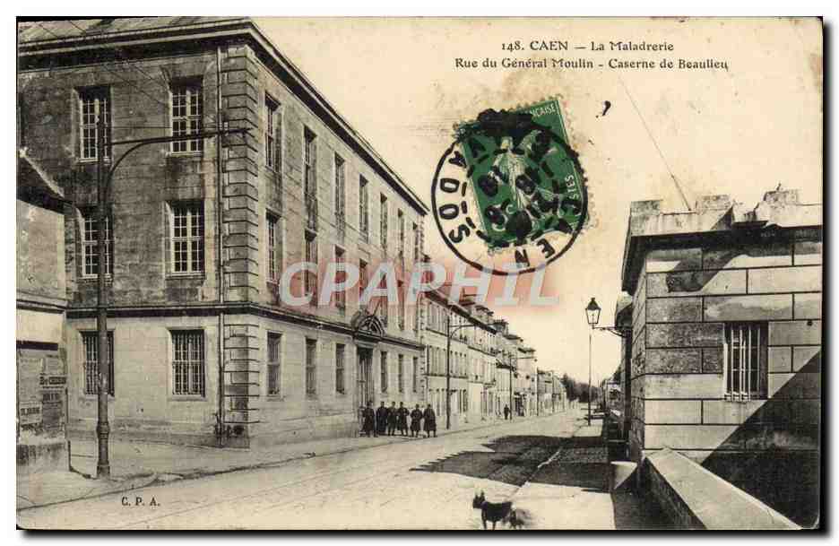 CPA Caen La Maladrerie Rue du General Moulin Caserne de Beaulieu Militaria