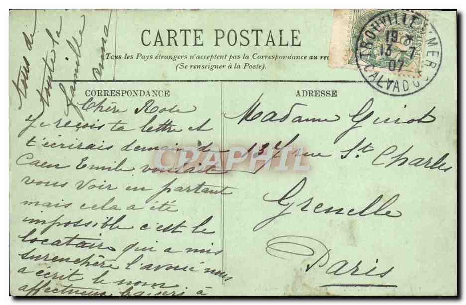 CPA Trouville Vue generale  — Verso
