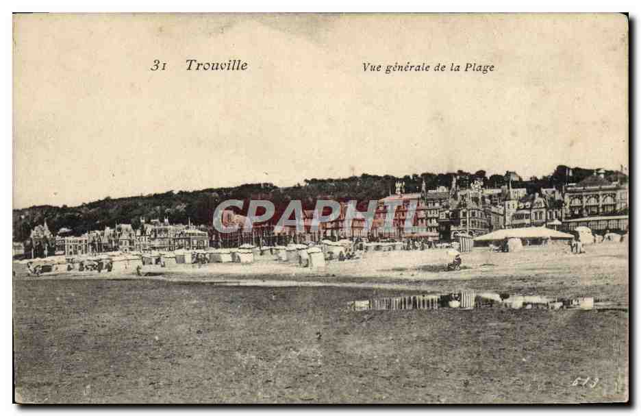 CPA Trouville Vue generale de la Plage 