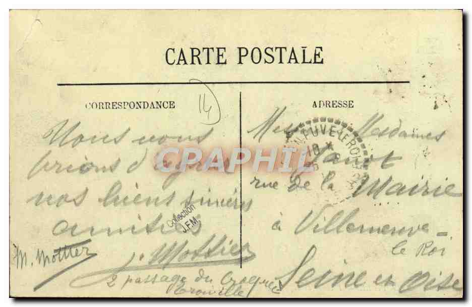 CPA Trouville L'Hotel de Ville et le Casino  — Verso