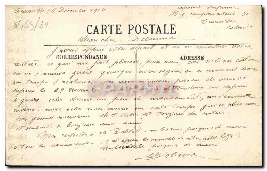 CPA Trouville L'Hotel de Ville et le Casino  — Rückseite