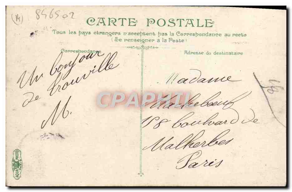 CPA Trouville Les Jetees Pendant la Maree Bateaux — Rückseite