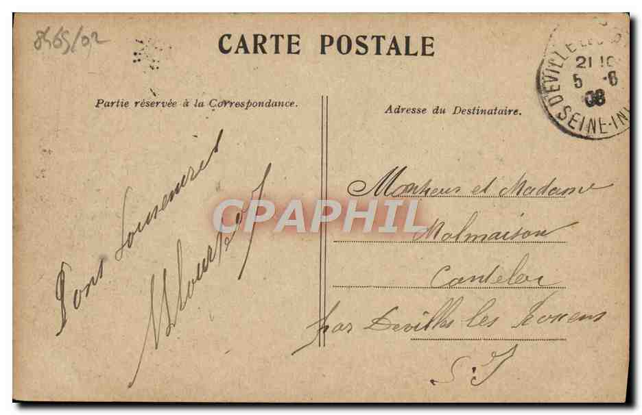 CPA Trouville — Verso