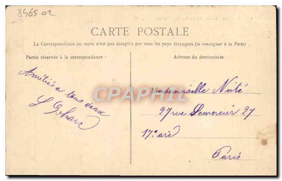CPA Caen Les serres du jardin des plantes — Verso
