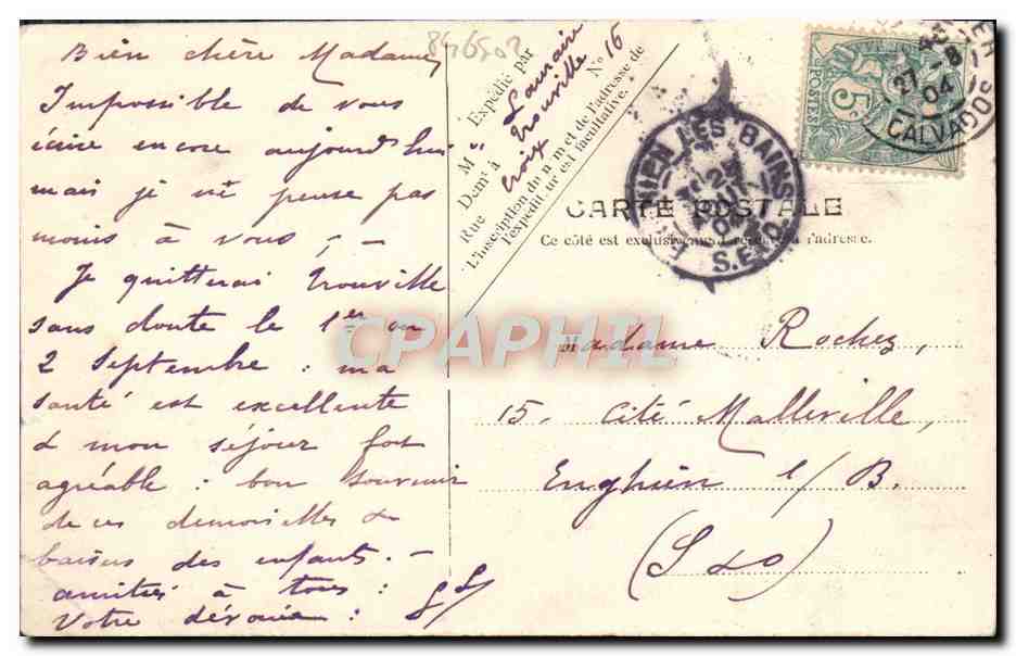 CPA Trouville Sur la jetee Bateau — Verso