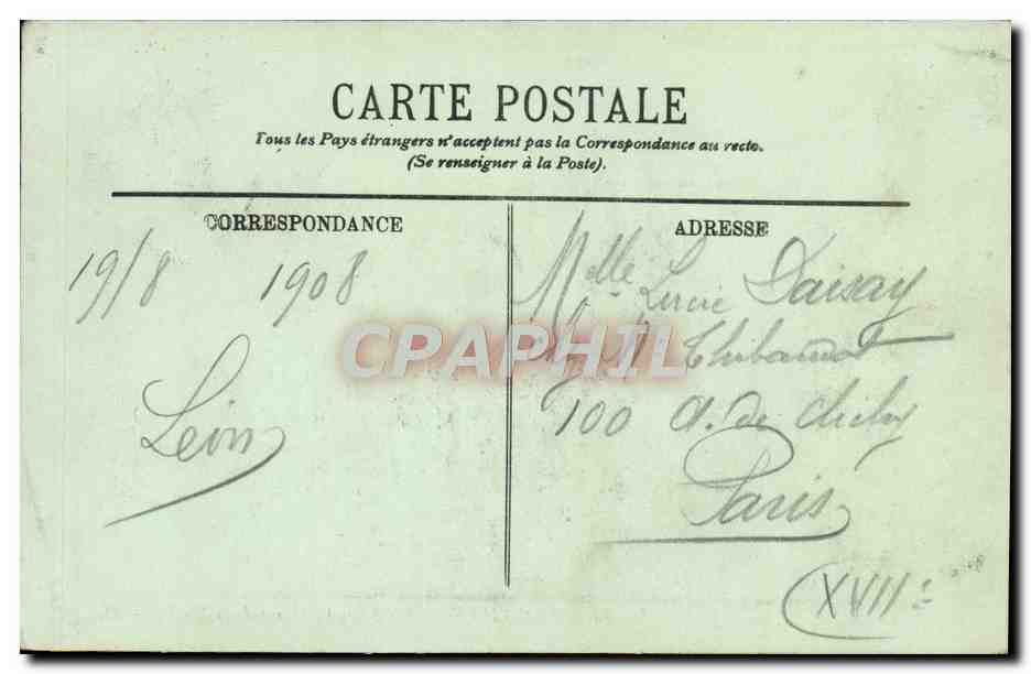 CPA Trouville les jetees a l'heure de la maree Bateau — Verso