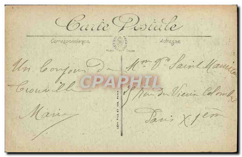 CPA Trouville les jetees a l'heure de la maree Bateau — Rückseite