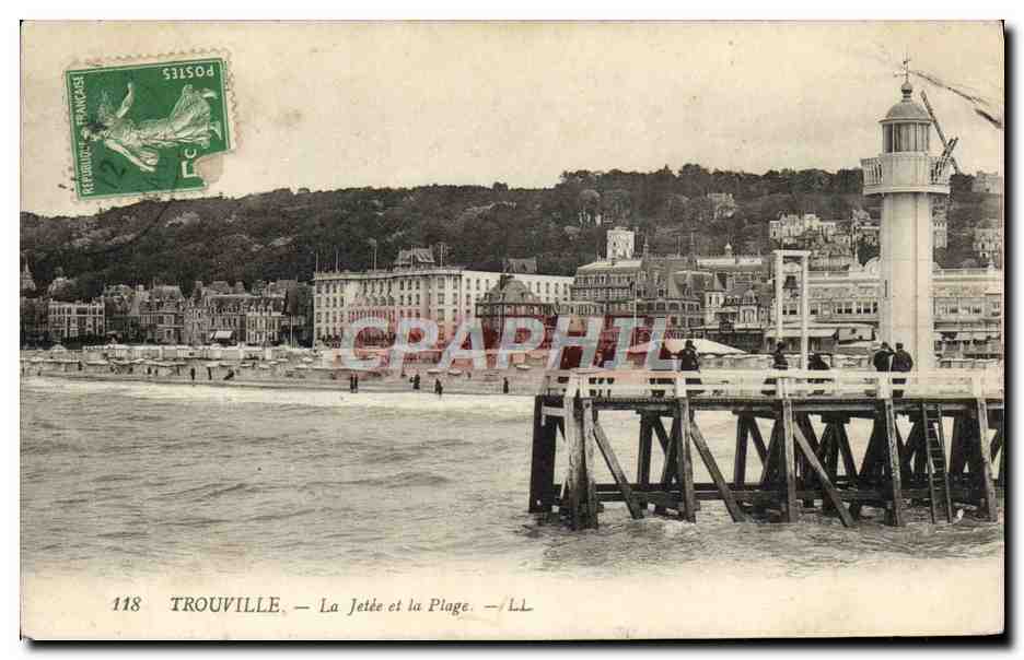 Trouville — La Diga e la Spiaggia — LL, n°118
