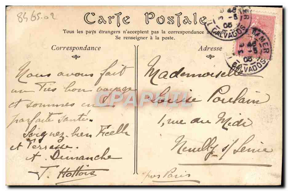 CPA Trouville sur mer Les jetees au moment de la maree Bateaux — Verso