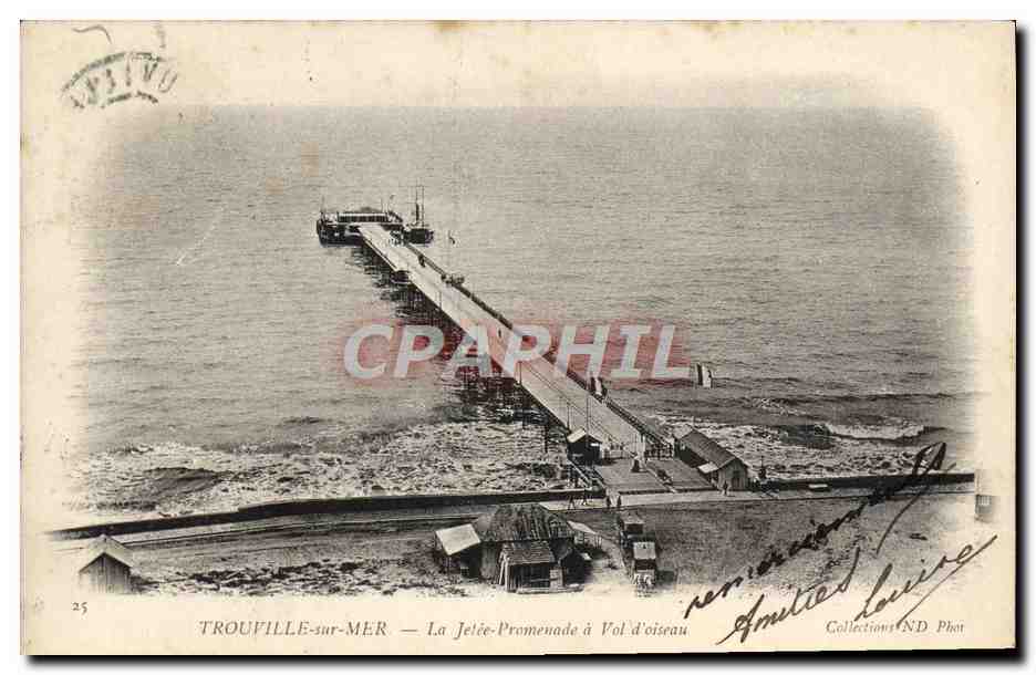 CPA Trouville sur mer La jetee promemade a vol d'oiseau