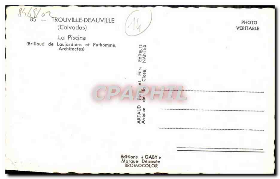 CPA Trouville La piscine  — Verso