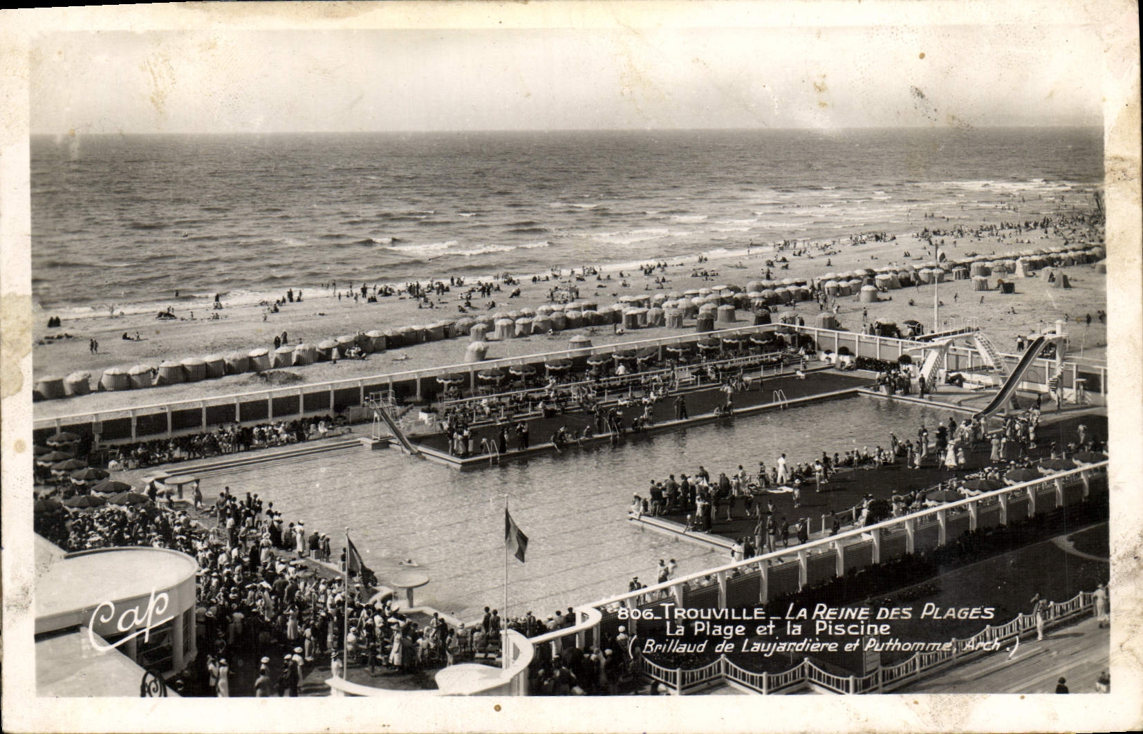 Trouville - La Reine des Plages — La Plage et la Piscine — Éditeur C.A.P. n°806