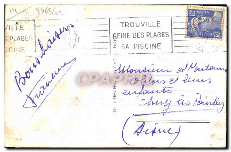Trouville - La Reine des Plages — La Plage et la Piscine — Éditeur C.A.P. n°806 — Reverso