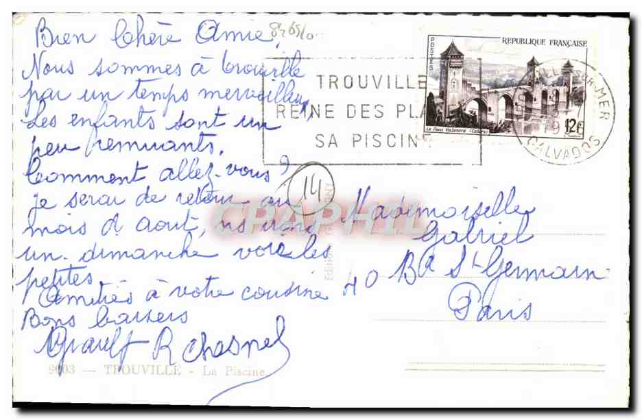 CPA Trouville La piscine — Rückseite