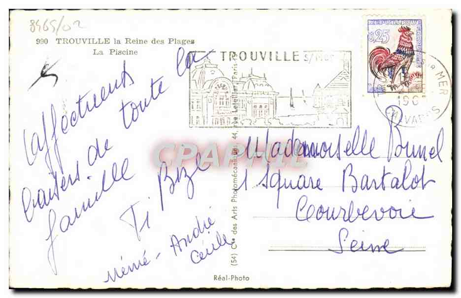 CPA Trouville Reine des plages la piscine — Verso