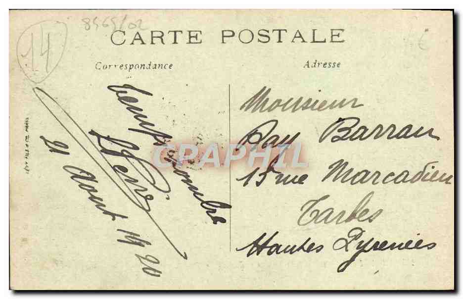 CPA Trouville L'hotel de ville et le casino  — Verso