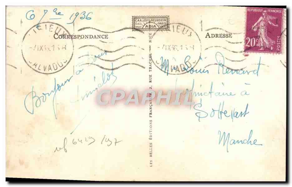 CPA Trouville reine des plage la plage a maree haute — Verso