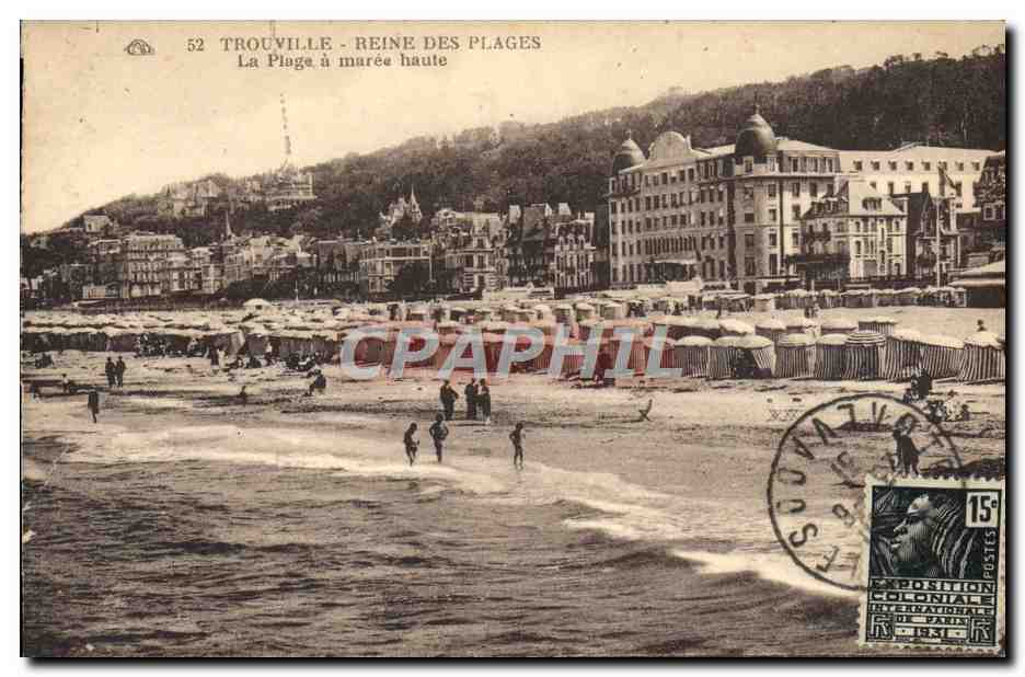 CPA Trouville reine des plage la plage a maree haute