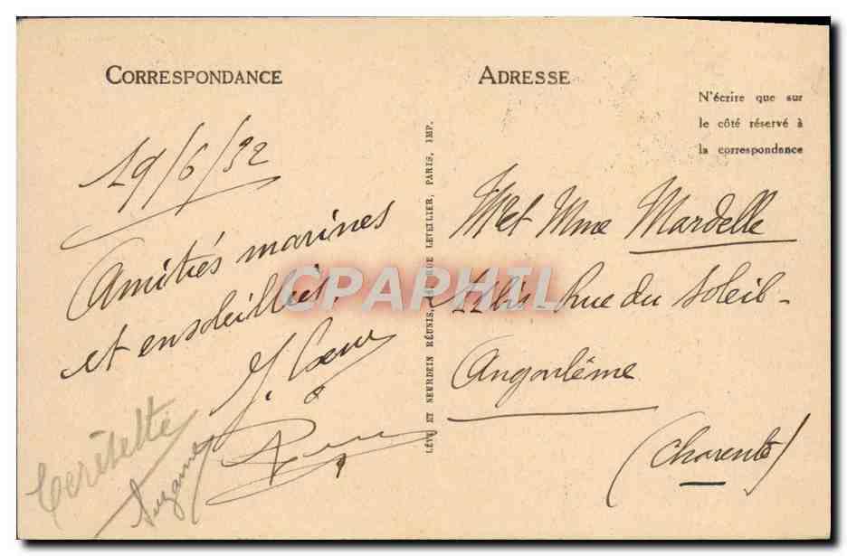 CPA Trouville la reine des plages la plage — Verso