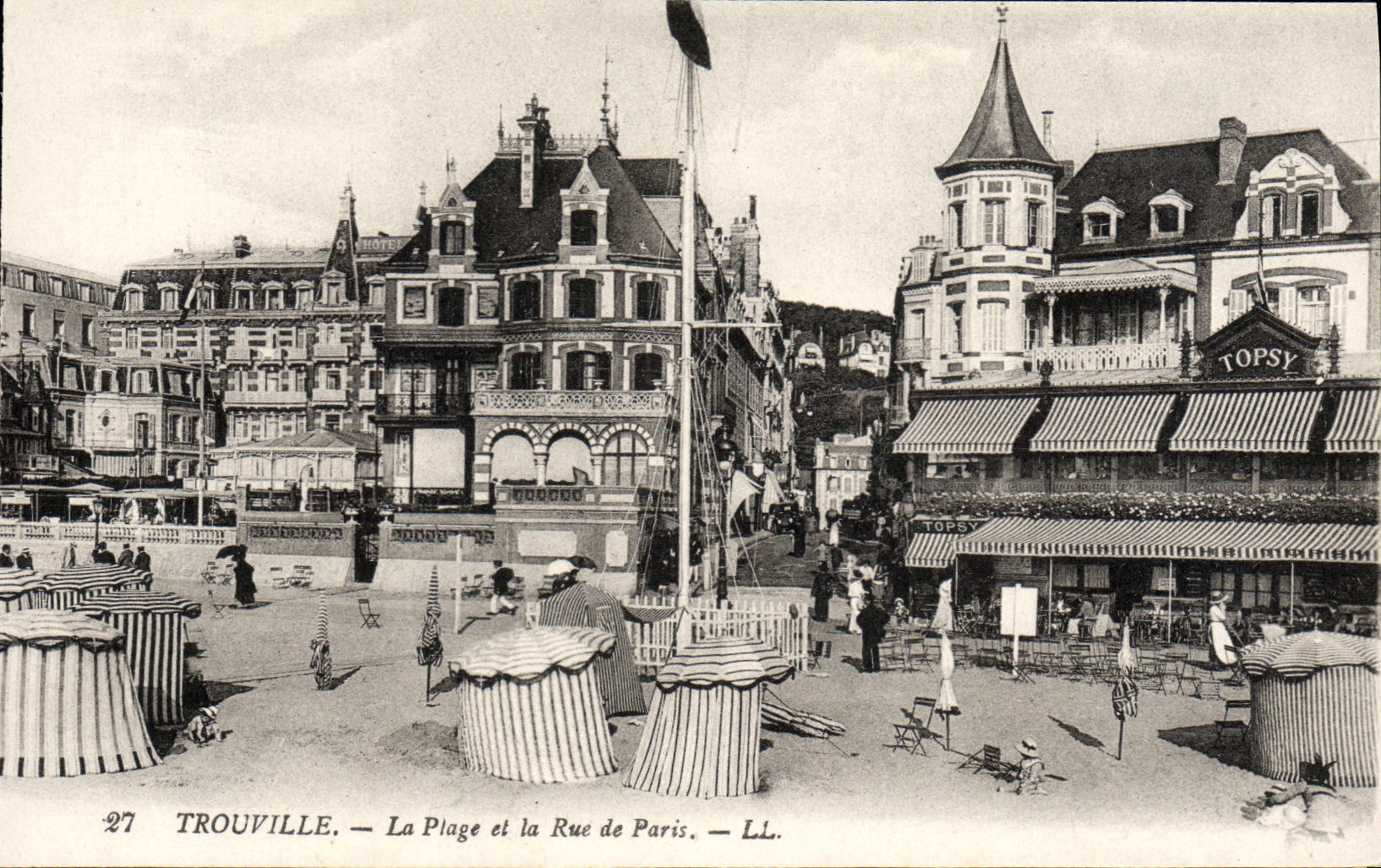 Trouville — La Plage et la Rue de Paris — LL. — n°27