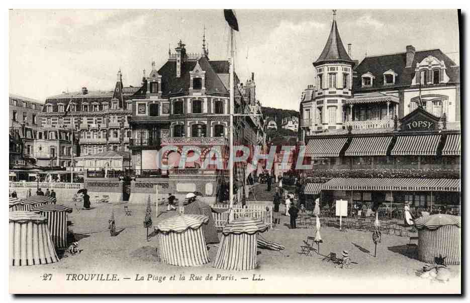 CPA Trouville La plage et la rue de paris