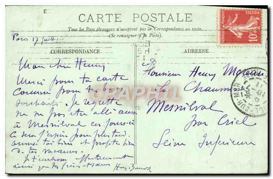 CPA Trouville La plage et les roches noires Enfants — Verso