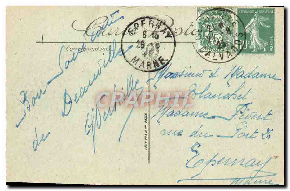 CPA Trouville La plage — Verso