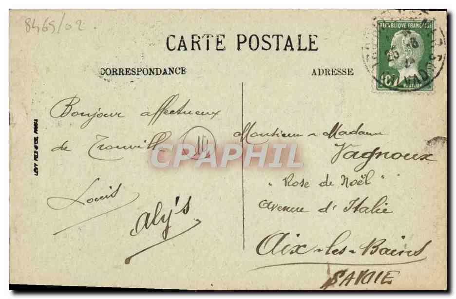 CPA Trouville la plage les villas et les hotels — Verso